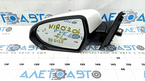 Зеркало боковое левое в сборе Kia Niro 20-22 5 пинов, BSM, белое, царапины
