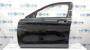 Двері голі передні ліві Mercedes C-class W205 15-21 алюміній, чорний 040, вм'ятини, сміття під фарбою, патьоки