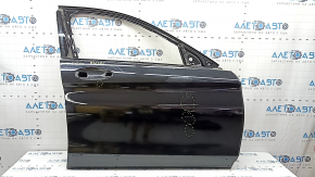 Двері голі передні права Mercedes C-class W205 15-21 алюміній, чорний 040, вм'ятини, сміття під фарбою, патьоки
