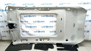 Обшивка потолка Volvo XC90 16-23 под панораму, под 3 ряд, серый, с сетками динамиков, под химчистку, заломы, оторваны крепления