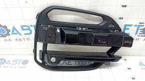 Нижня решітка переднього бампера права BMW X3 G01 18-21 під ПТФ та парктронік, чорний глянець, тріщина у кріпленні