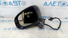 Зеркало боковое левое в сборе Volvo XC90 16-24 14+4 пинов, поворотник, подогрев, автозатемнение, BSM, камера, черное, царапины