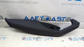 Підлокітник обшивки дверей задньої лівої Audi E-Tron 19-23 шкіра чорна, сіра строчка