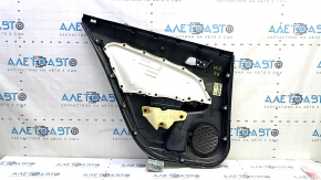 Обшивка дверей картка задня права Toyota Prius 50 16-22 чорна, чорна вставка, підлокітник шкіра чорний, з керуванням склопідйомника, подряпини