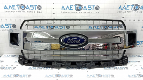 Решетка радиатора в сборе Ford F150 15-20 хром, с эмблемой, с метизами