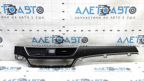 Накладка торпеди права Honda Accord 18-22 сіра, під дерево, тип 2 з хром молдингами, з дефлекторами
