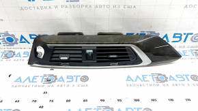 Накладка передньої панелі центральна BMW X3 G01 18-21 чорна, вставка під дерево Var.poplar, grey, з дефлекторами, подряпини