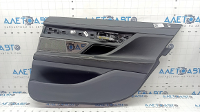 Обшивка дверей картка задня права BMW 7 G12 16-22 без шторки, шкіра чорна, з підсвічуванням, з ручкою, Harman Kardon, без попільнички, тички, подряпини