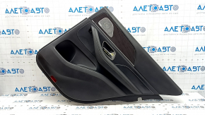 Обшивка двери карточка задняя правая Mercedes W167 GLE 350 450 20-26 кожа черная, с подсветкой, подлокотник кожа черная, вставка под дерево, Burmester, без шторки, с ручкой, царапины, вмятина