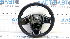 Руль голый Honda CRV 17-19 кожа черный, с накладками, царапины
