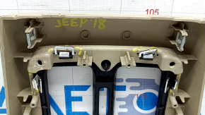 Накладка центральной консоли задняя Jeep Grand Cherokee WK2 14-21 бежевая, 2 части, царапины, надломаны крепления, под чистку