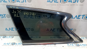 Квапка глухе скло задня ліва Infiniti JX35 QX60 13-20 подряпини на хромі, подряпини на склі