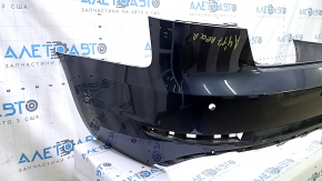 Бампер задний голый Audi A4 B9 17-25 под 4 парктроника, синий, с центральным креплением, без заглушки, царапины, сломаны крепления