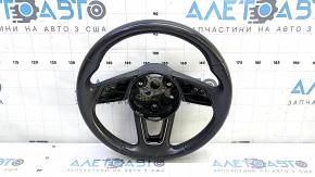 Руль голый Audi A4 B9 17-19 кожа, черный, без кнопок и лепестков, с накладкой, царапины