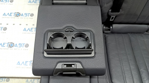 Задний ряд сидений 2 ряд левое Audi Q5 80A 18-19 кожа черная, Standard, с подлокотником, с ремнем, подогрев, царапины