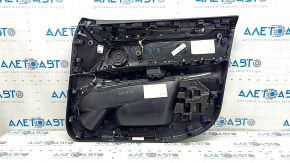 Обшивка дверей картка передня ліва BMW X5 F15 14-18 шкіра чорна Dakota, Harman Kardon, вставка та підлокітник чорна шкіра, молдинг під дерево, з підсвічуванням та ручкою, подряпини, надрив, вм'ятини