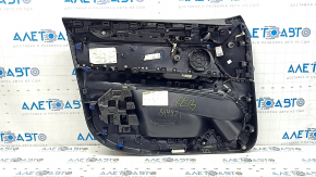 Обшивка двери карточка передняя правая BMW X5 F15 14-18 кожа черная Dakota, Harman Kardon, вставка и подлокотник черная кожа, молдинг под дерево, с подсветкой и ручкой, царапины, надрыв, вмятины, надл