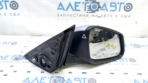 Дзеркало бічне праве у зборі BMW 3 F30 4d 13-18 usa 5 пінів, кріплення мат, BSM, поворотник, срібло