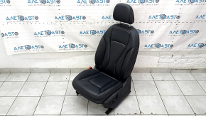 Водійське сидіння Audi Q8 19-23 з airbag, з підголовником, електричне, підігрів, шкіра чорна, сіра строчка, подряпини, потерто