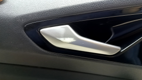 Обшивка двери карточка задняя левая Volkswagen ID.4 21-23 черная, коричневый подлокотник кожа, вставка черный глянец, с ручкой, потерта, слезла краска на ручке
