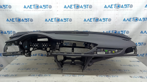 Торпедо передня панель з AIRBAG Audi A6 C7 16-18 рест, чорна, з накладками, подряпини, іржавий піропатрон, прим'ята