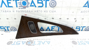 Накладка обшивки двери карточки задняя правая Audi A6 C7 12-18 под дерево коричневый ясень, сломано крепление
