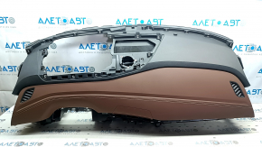 Торпедо передняя панель с AIRBAG Volkswagen ID.4 21-23 черно-коричневая, потертости, трещины
