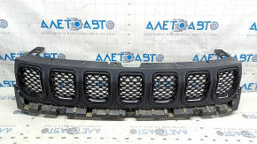 Решетка радиатора grill Jeep Compass 22-26 в сборе 3 части, черные глянец вставки, царапины