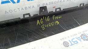 Накладка переднего бампера Audi A6 C7 16-18 рест, черная, царапины