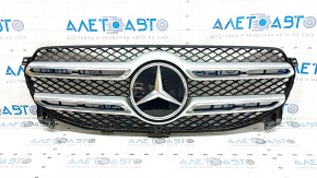 Решітка радіатора в зборі grill Mercedes W167 GLE 350 450 20-23 під радар та камеру, з емблемою, пісок, зламане кріплення