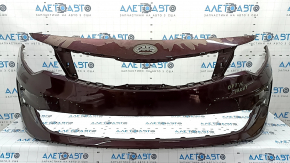 Бампер передний голый Kia Optima 16-18 USA built, бордовый, сломаны крепления, вмятины, царапины
