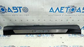 Накладка порога передня ліва Lexus NX200t NX300 NX300h 15-21 чорна, хром, подряпини на хромі