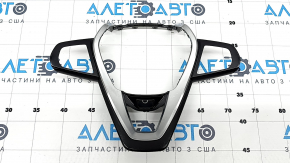 Накладка керма BMW X5 G05 19-26 під підігрів керма, чорна шкіра з хром, подряпини