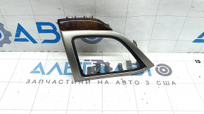 Накладка передньої панелі ліва Lincoln MKZ 17-20 сіра, під коричневе дерево