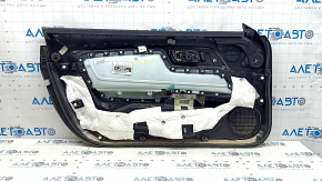 Обшивка дверей картка передня права Ford Mustang mk6 20-23 чорна, вставка тканина чорна, підлокітник шкіра чорна, плівка під карбон, подряпини, надламані кріплення