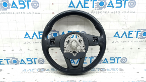 Руль голый Audi A4 B9 20-23 кожа, серый, царапины, без кнопок, без подрулевых лепестков, без накладки