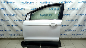 Дверь в сборе передняя левая Ford Escape MK3 13-19 белый YZ, с кодом, стекло триплекс, тычки, сколы, царапины