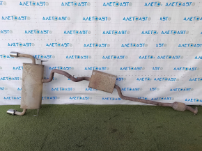 Выпускная трасса в сборе с бочкой Ford Escape MK3 13-19 под хром насадки, с катализатором, вмятины, ржавая