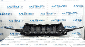 Решетка радиатора grill в сборе Jeep Grand Cherokee WL 21-26 тип 2, черный глянец, хром