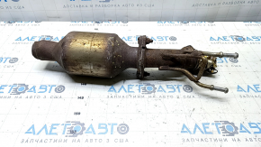 Катализатор второй Ford Fusion mk5 13-20 hybrid отпилен, с фланцем, ржавый, примят