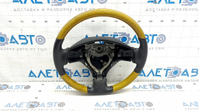 Руль голый Lexus RX300 RX330 RX350 RX400h 04-09 кожа черная, с деревом, с накладками, царапины, потерт