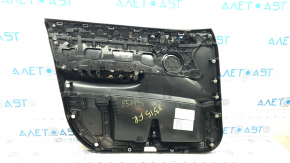 Обшивка дверей картка передня права BMW X3 F25 11-17 чорна, вставка шкіра elfenbein-weiss з червоним рядком, вставка під дерево, з ручкою, під чищення, подряпини