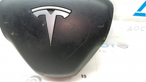 Подушка безопасности airbag в руль водительская Tesla Model 3 18-23 черная, царапина