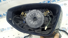 Зеркало боковое левое в сборе Audi A6 C8 19-25 15+2 пинов, поворотник, подогрев, автозатемнение, автоскладывание, камера, BSM, синее, нет зеркала, трещина в корпусе, потерто