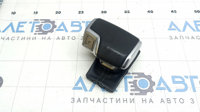 Ручка КПП Audi A6 C8 19-25 шкіра темно-сіра з сірим рядком, з накладкою, потерта, вм'ятина