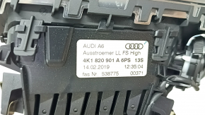 Накладка передней панели с дефлектором левая Audi A6 C8 19-25 черная под 4 zone ac