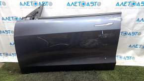 Дверь в сборе передняя левая Tesla Model 3 18-20 графит PMNG, царапина, царапины на ручке, скол краски