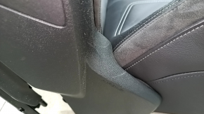 Водительское сидение Audi Q3 83A 19-23 с airbag, S-Line, электрическое, механическая подпорка коленей, подогрев, кожа черная, вставки алькантара, белая строчка, царапины на пластике, под чистку