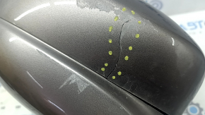 Зеркало боковое правое в сборе Chrysler Pacifica 17-19 5+2 пинов, подогрев, BSM, бежевое, трещина в корпусе, потерто