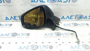 Зеркало боковое левое в сборе Toyota Sienna 21-26 6 пинов, подогрев, BSM, серебро